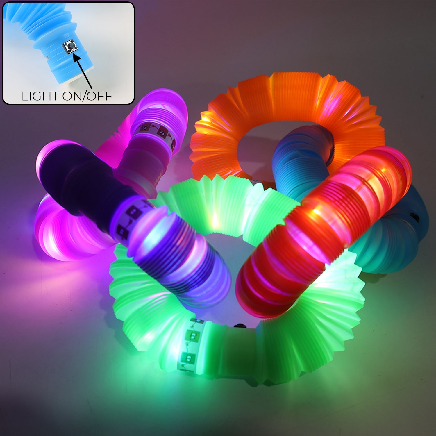 LED Glow Pop Tube Fidget Toy (Mix Color / 1 Pc) LED Glow Pop Tube Fidget Toy (Mix Color / 1 Pc)
